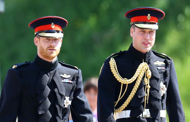 Harry and William at the Sussexes' wedding back in 2018
