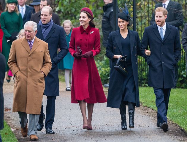 Charles, William, Kate, Meghan and Harry in Christmas 2018