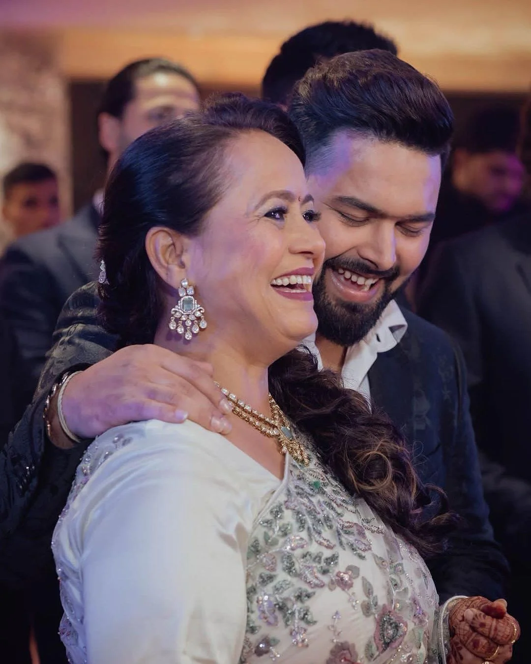 Rishabh Pant with his mother