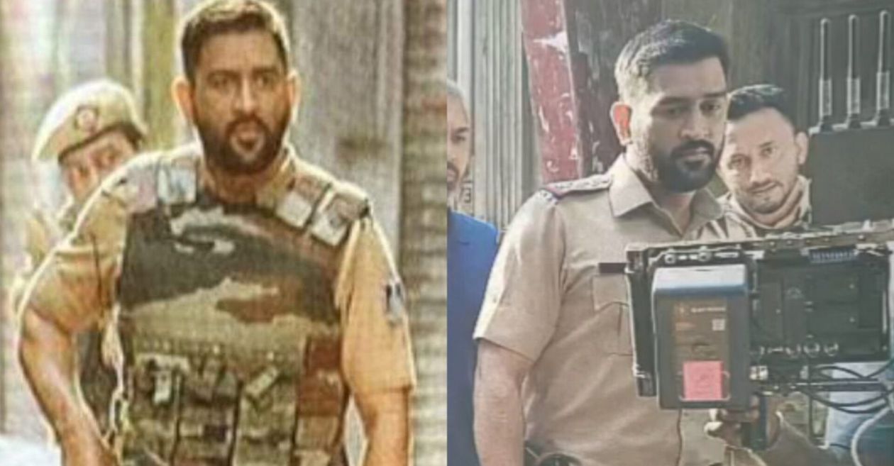 MS Dhoni spotted in a police uniform
