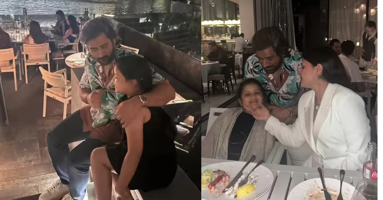 MS Dhoni with his family