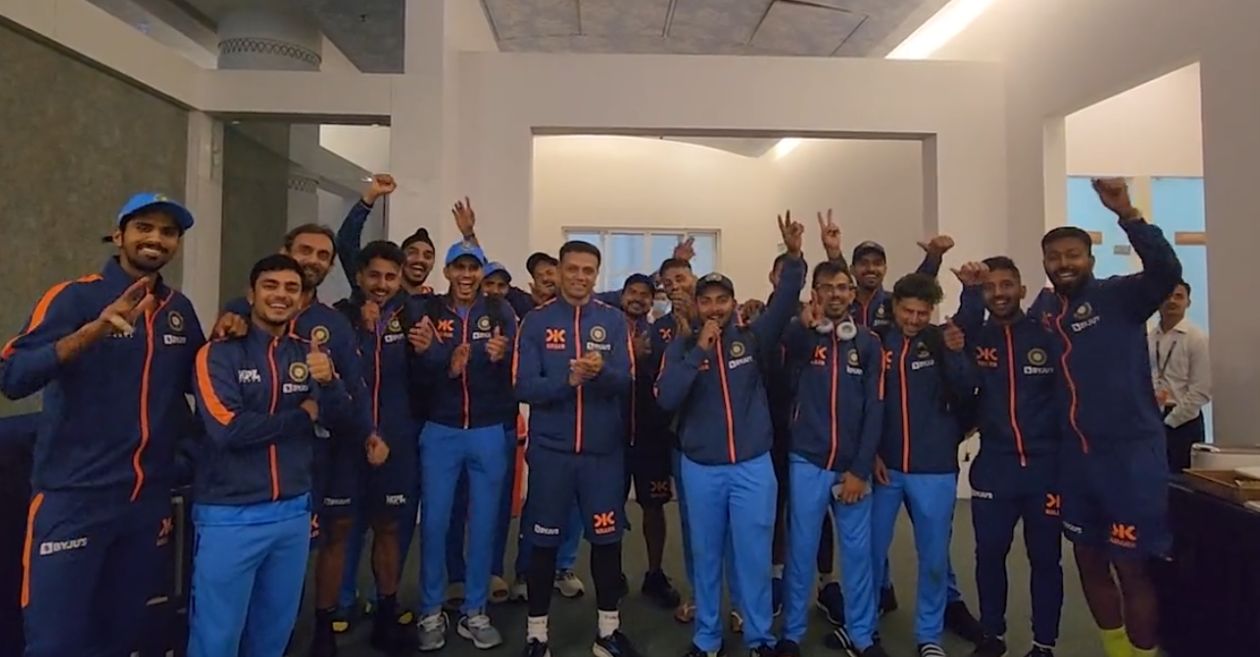 Indian men's team congratulating U-19 Women's World Cup champions