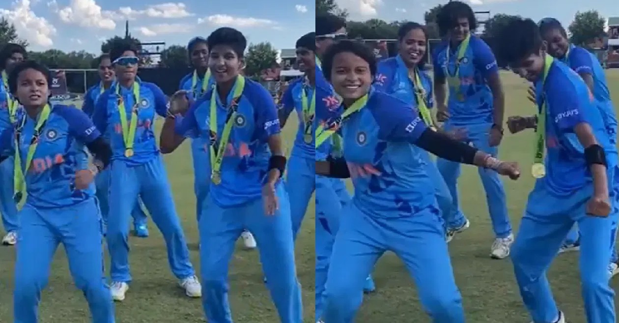Indian players dance after winning U19 Women's T20 World Cup